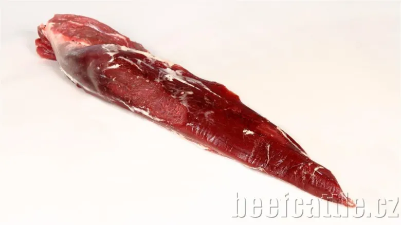 Surové hovězí maso pro recept na svíčkovou.