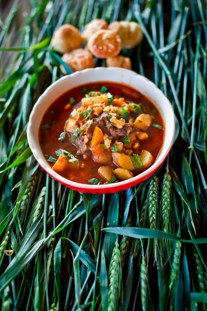 Hungarian goulash with dumplings