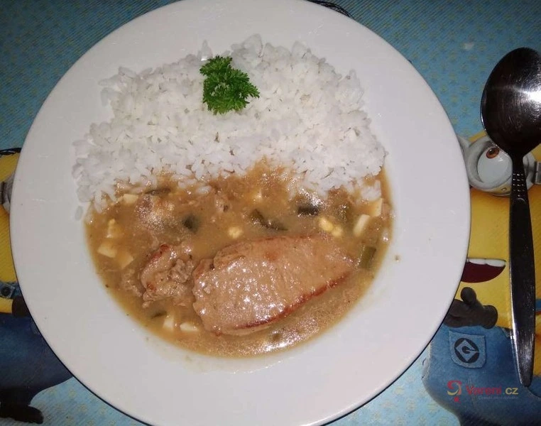 Znojemská omáčka s pečeně a rýží