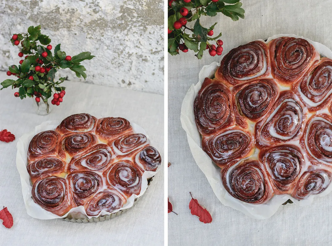 Cinnamon rolls with icing