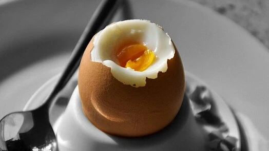 Soft-boiled egg in shell