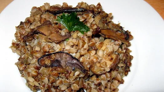 Mushroom buckwheat porridge