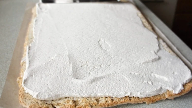 Rolled cake with cream filling