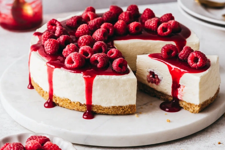 Kus čerstvých malin na mascarpone s ovocem
