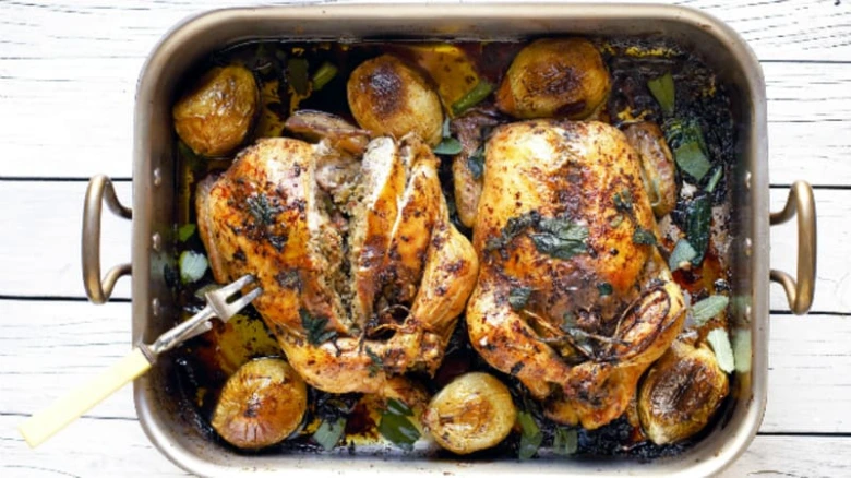 Roasted chicken with vegetables