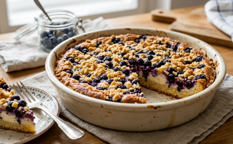 Blueberry crumble pie