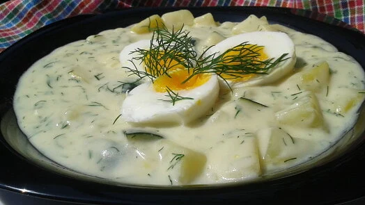 Dill sauce with eggs and potatoes