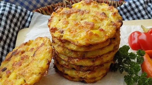 Baked potato pancakes stack